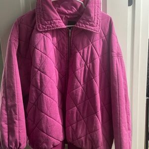 Wild Fable Pink Quilted Bomber